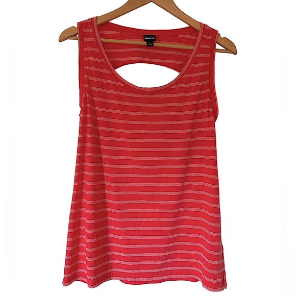 Patagonia Pink Stripe Organic Cotton Tank Top - Picture 1 of 16